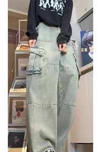 美式潮牌休闲松弛感牛仔裤宽松时尚潮流复古牛仔裤K590TP60控89图片