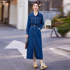 现货！连衣裙女2024春装新款女装韩版时尚气质显瘦中长款裙子，女装连衣裙，慧尚依恋