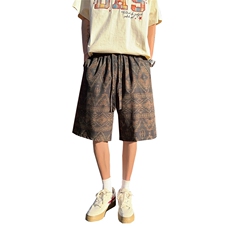短裤男夏季美式复古拼接五分裤潮牌宽松大码XZ102B-1DK2503P25，男装牛仔裤，星座102B-1
