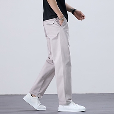 纯棉商务休闲裤男秋冬加绒加厚宽松百搭直筒裤子D6079-P45加绒P55，男装卫衣，星座509