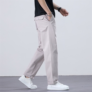 纯棉商务休闲裤男秋冬加绒加厚宽松百搭直筒裤子D6079-P45加绒P55图片