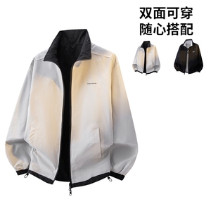 JK9026/P70春装两面穿休闲男外套宽松情侣运动ins百搭夹克两面服图片