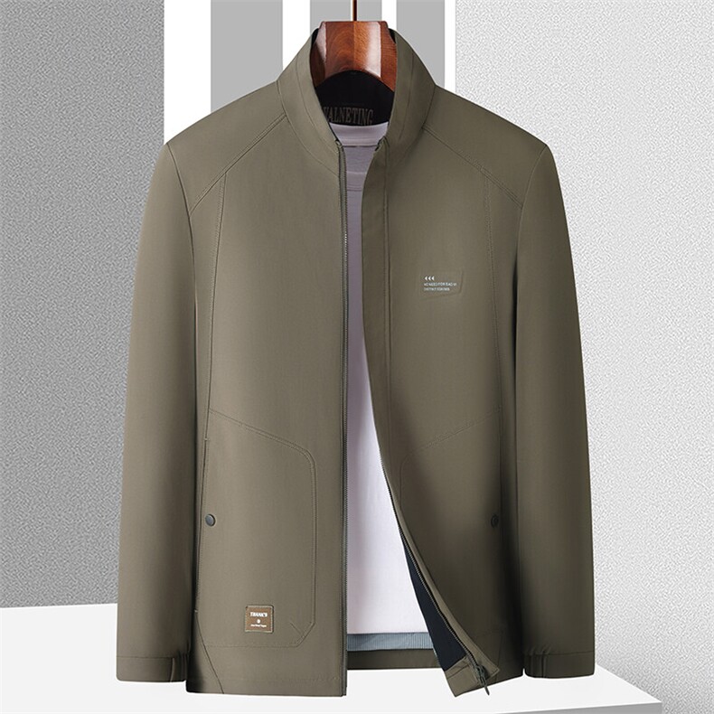 2025年大货主推男士中老年立领休闲夹克外套中年宽松休闲茄克衫，男装夹克，钱塘723