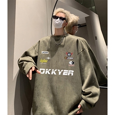 抖音得物供货提供视频秋冬重磅美式麂皮绒圆领卫衣JY388，男装卫衣，电商A486