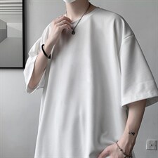 HT73099-P22华夫格t恤男短袖男大码五分袖大皂风，男装T恤，电商A040