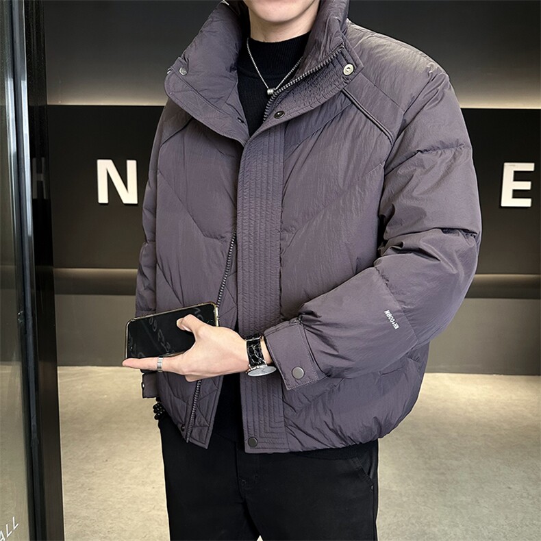 90%标白鸭绒2025冬季立领休闲短款加厚羽绒服外套M8752-P290,男装羽绒服,电商A413