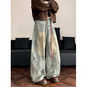 牛仔裤男女韩版潮流高街帅气百搭2025秋冬ins长裤RK3239-P49图片