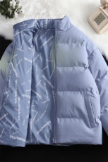 新款男冬季双面穿立领面包服加厚港风平铺棉衣M2218-P70控158，男装棉衣，星座717