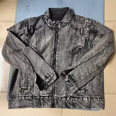 重工拉链牛仔外套男秋宽松水洗做旧痞帅夹克网图JKN1237-P85有货，男装夹克，星座302B-2