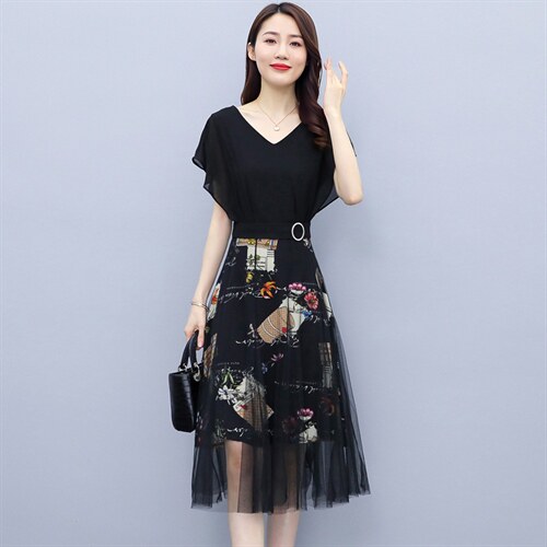 夏季连衣裙2025年新款女装大码显瘦洋气减龄品牌裙爆款图片