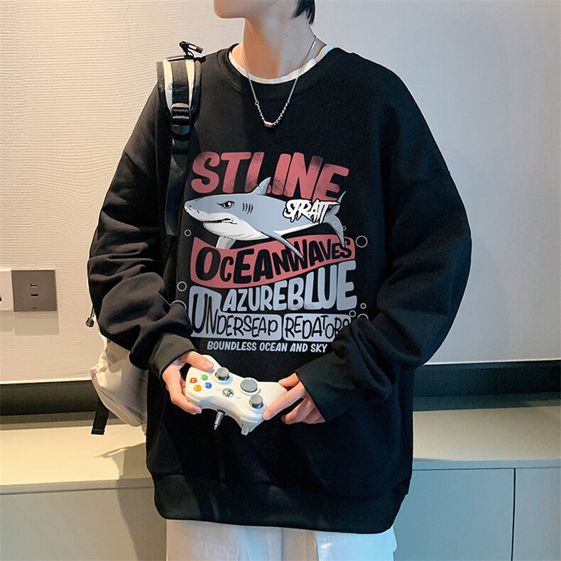 S6331-P28  秋季圆领卫衣男大码韩版宽松长袖外套图片