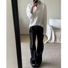 【现货】千鸟格假两件polo衫长袖T恤秋季老钱风卫衣TX220-P28网图，男装Polo衫，电商C213(原B265)