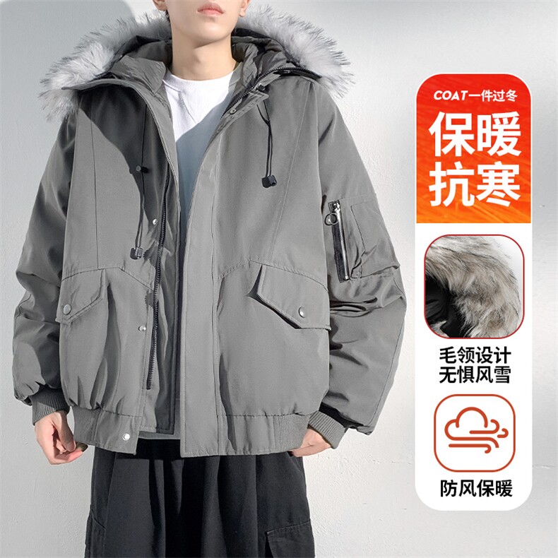 座山雕毛领派克棉服男冬季工装棉衣情侣外套M060-P110迷彩P115,男装棉衣,星座308B-2