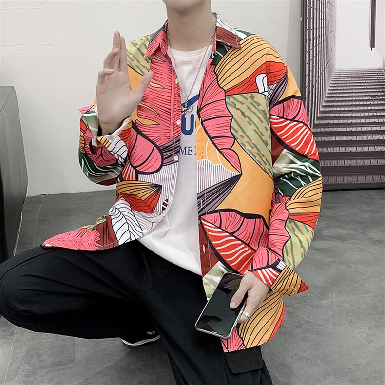 长袖衬衫男港风日系衬衫C9632P27,男装衬衫,星座1116-2