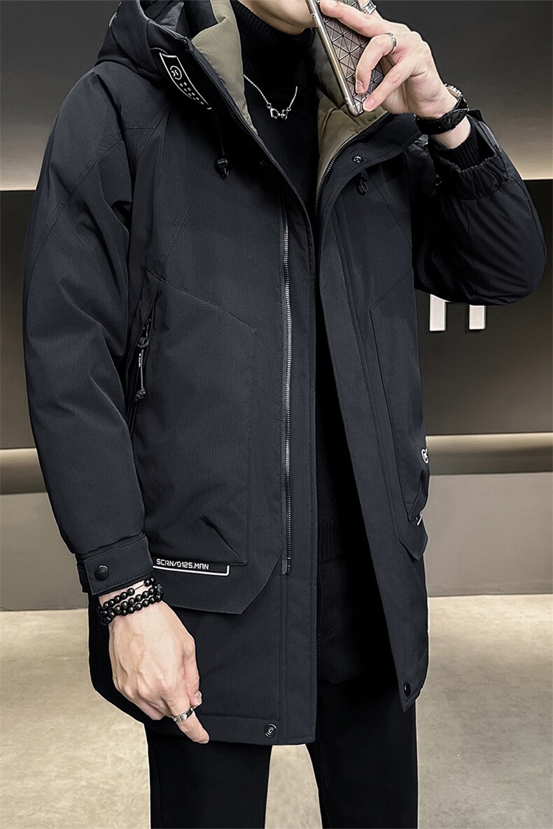8879P240冬季羽绒服新品男士冲风衣连帽长款,男装风衣,星座414（原B263）