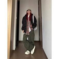 羽绒棉服女2025年新款冬季轻薄小棉袄高级感连帽复古美式加厚外套，男装棉衣，星座506A