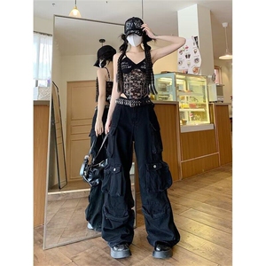 不卷了。高品质工装休闲裤男女多口袋帅气2025ins长裤K6257-P72,身高198夏季穿搭男图片