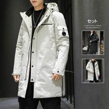 男士羽绒服2021新款韩版潮流中长款连帽加厚外套DS581T，男装羽绒服，电商A102