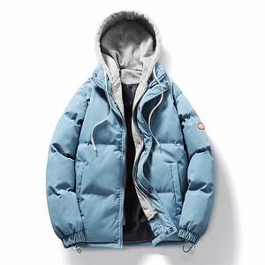 情侣棉服冬季新款假两件套棉衣男士外套宽松百搭连帽棉服MY090-60图片
