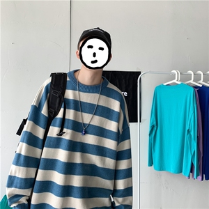 714-1-702-p55网红毛衣男春秋款宽松慵懒韩版潮流帅气针织衫潮牌2图片