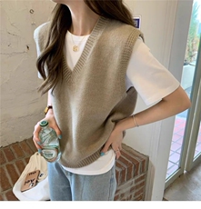 春秋新款无袖针织开衫女时尚V领显瘦背心外搭叠穿上衣，女装马甲，思途羊绒