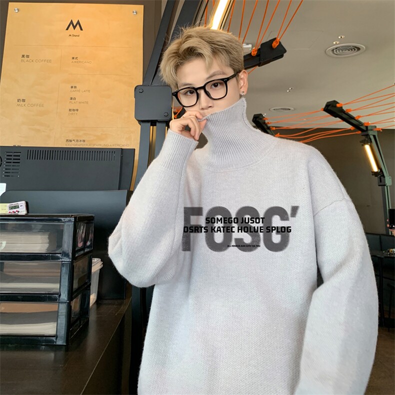 高质量！秋冬高领毛衣加绒加厚翻领针织衫男毛衣FL253-特p38,男装针织衫/毛衣,电商B367