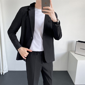 TW89-P110  夏季时尚男士长袖西服九分裤两件套装正装图片