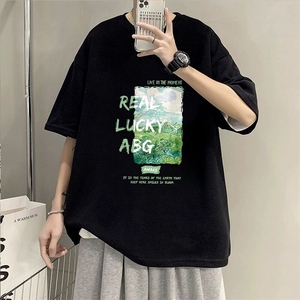 气质流行帅气新款ins港风潮牌休闲240g纯棉短袖慵懒时尚潮图片