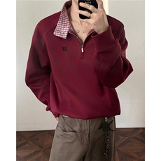 秋冬男士美式半拉链立领运动卫衣男女潮牌秋季情侣外套Polo衫p55，男装Polo衫，电商B319