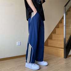 休闲男卫裤运动裤韩版宽松条纹港风日系抽绳束脚长裤K02917-P40，男装休闲裤，星座308B-1