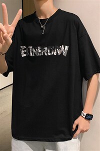 1图案已注册港风日系中性休闲情侣大码风短袖T恤7053P20图片