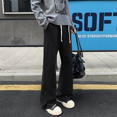2026春季牛仔裤男斜切微喇美式高街vibe弯刀裤子-A2289TP35，男装牛仔裤，电商B241