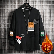 TX3121-P25加绒-P35纯长袖t恤男大码圆领打底衫体恤上衣服，男装T恤，电商A040A