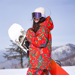 2025春东北大花袄民族风中性风防水滑雪服加绒保暖外套HF37-P175图片