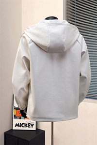 港风模特连帽鳄鱼纹PU皮衣大码M-5XL冲锋衣夹克男JK8744P90控128图片