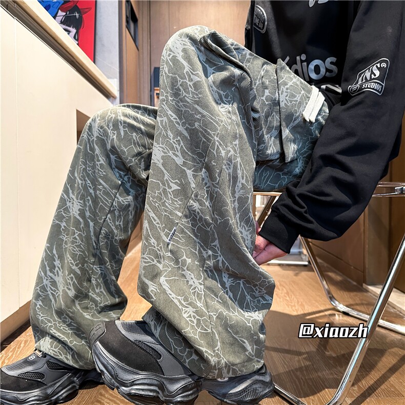 XZ616秋季新款重磅灯芯绒闪电纹工装破缝长裤TY1033特P40控78,男装工装外套,星座512A（原616）