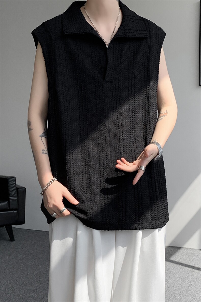 8XL-M夏竖条纹纯棉背心男韩版宽松坎肩休闲运动午休T恤肌理DX333,男装背心/马甲,电商D206-1