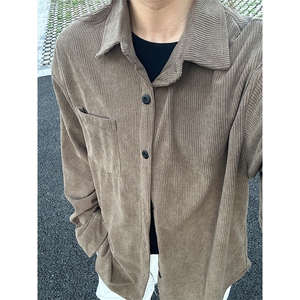 320G厚实灯芯绒衬衫男秋冬款休闲宽松复古长袖衬衣CS027-P35图片
