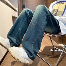 XZ616秋季新款水洗渐变设计感明线牛仔长裤TY1062特P40控78，男装休闲裤，星座512A（原616）