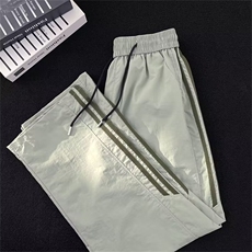 美式复古抽绳可束脚高腰窄版经典三条杠宽松运动休闲裤A617P40，男装休闲裤，星座506B