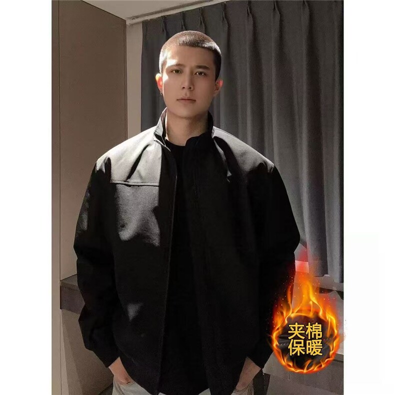冬款男立领棉衣褶皱保暖加绒加厚宽松棉服外套MY891P70,男装棉衣,星座1013-1