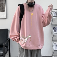 麂皮绒卫衣男大码重磅长袖t恤男JW81013-P35，男装卫衣，电商A040