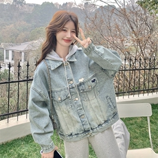 2026春款xian货可脱卸帽小马牛仔外套2C090-9060-P140-K218，女装短外套，2C090