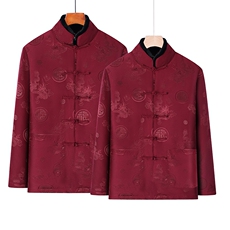 风情侣唐装男女可脱卸羽绒服90白鸭绒中老年冬羽绒服唐装外套，男装羽绒服，钱塘723