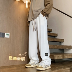 华夫格裤子美式高街男潮牌重磅休闲裤宽松直筒拖地裤K931特批32，男装休闲裤，星座718-1