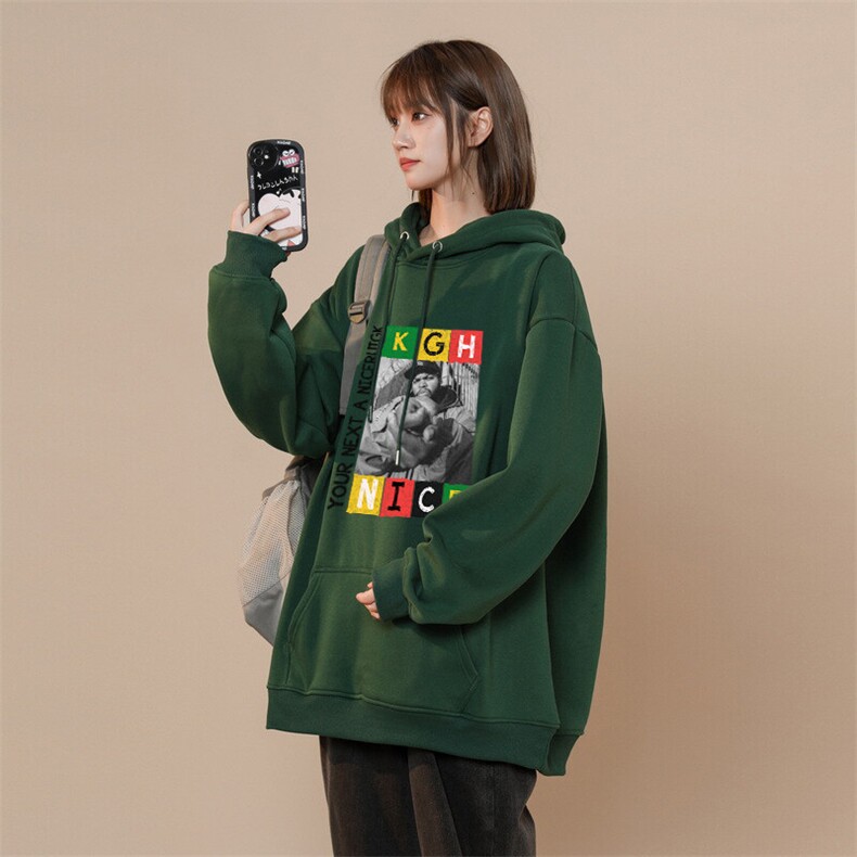 说唱歌手印花LOGO男女情侣潮牌连帽卫衣,男装卫衣,星座310A-4