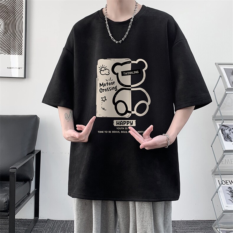 麂皮绒短袖t恤男大码半袖男大皂风JD82352-P25,男装T恤,电商A040