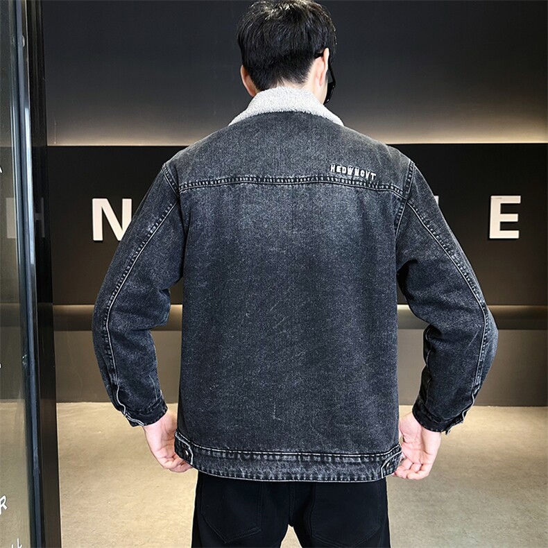 秋冬新款羊羔毛加厚牛仔外套男B321-9529加绒-P165,男装工装外套,电商B321-1