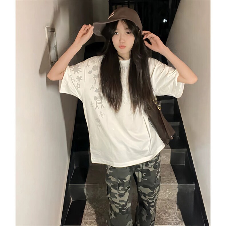 万针全刺绣工艺抖音得物高品质260克重磅纯棉双纱美式高街短袖T恤,男装T恤,电商A486-1
