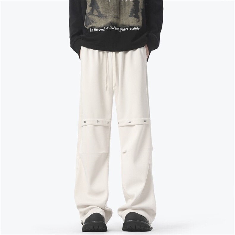 25年春款针织休闲裤宽松港风得物无影墙（现货）C323-1-7803-P40，男装休闲裤，电商C323-1